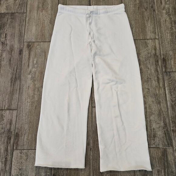 Frank & Eileen Catherine Favorite Sweatpants Women’s XS White Cotton Crop Wide - Picture 3 of 12